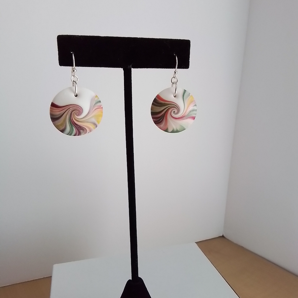 Polymer multicolor earrings - Picture 2 of 8